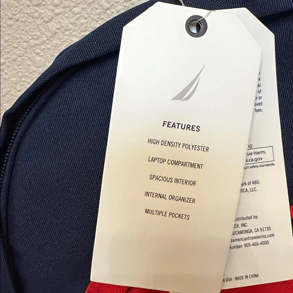 Náutica men’s red/navy Backpack NEW